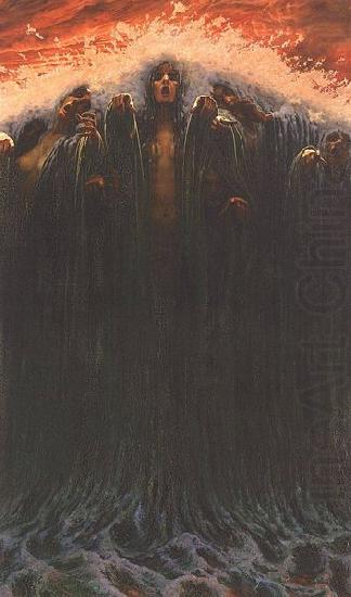 Carlos Schwabe La vague china oil painting image